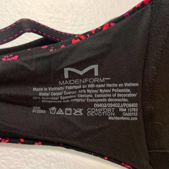 Maidenform Black Pink Confetti Dot T-Shirt Bra 36B - Picture 5 of 6